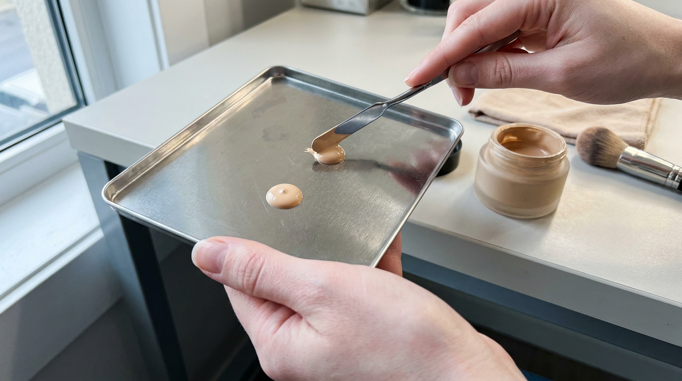 zasada paletki — odkładanie porcji produktu szpatułką na stalową paletkę